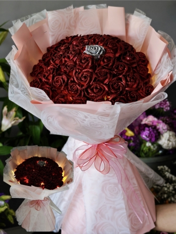 Parlayan Kırmızı Gül Buketi