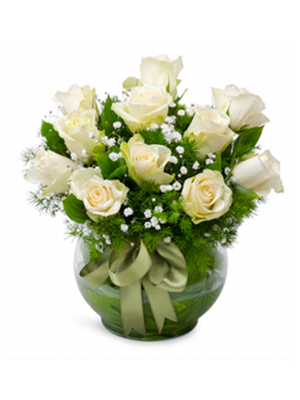 Fanusta Beyaz Güller 