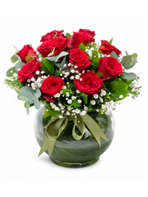 Fanusta Kırmızı Güller 