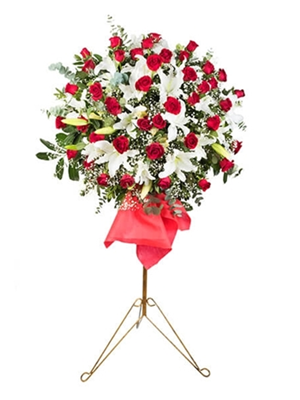 Kırmızı Gül ve Lilyum Ferforje 