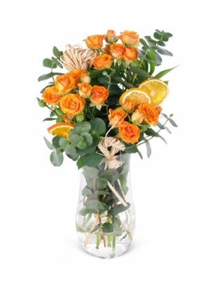 Turuncu Çardak Gül Vazoda